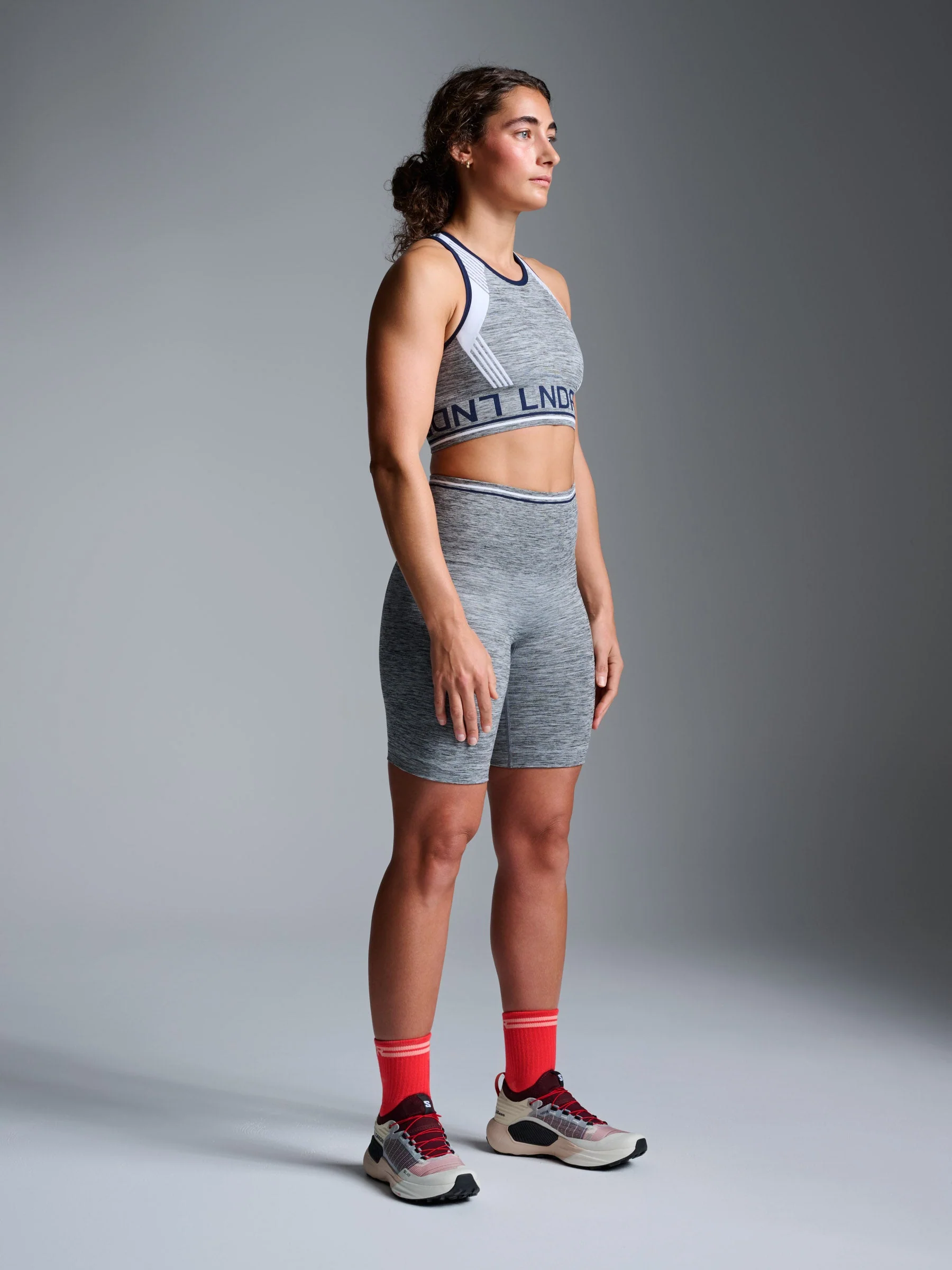 CHISEL MELANGE 8 Bike Short Grey Marl
