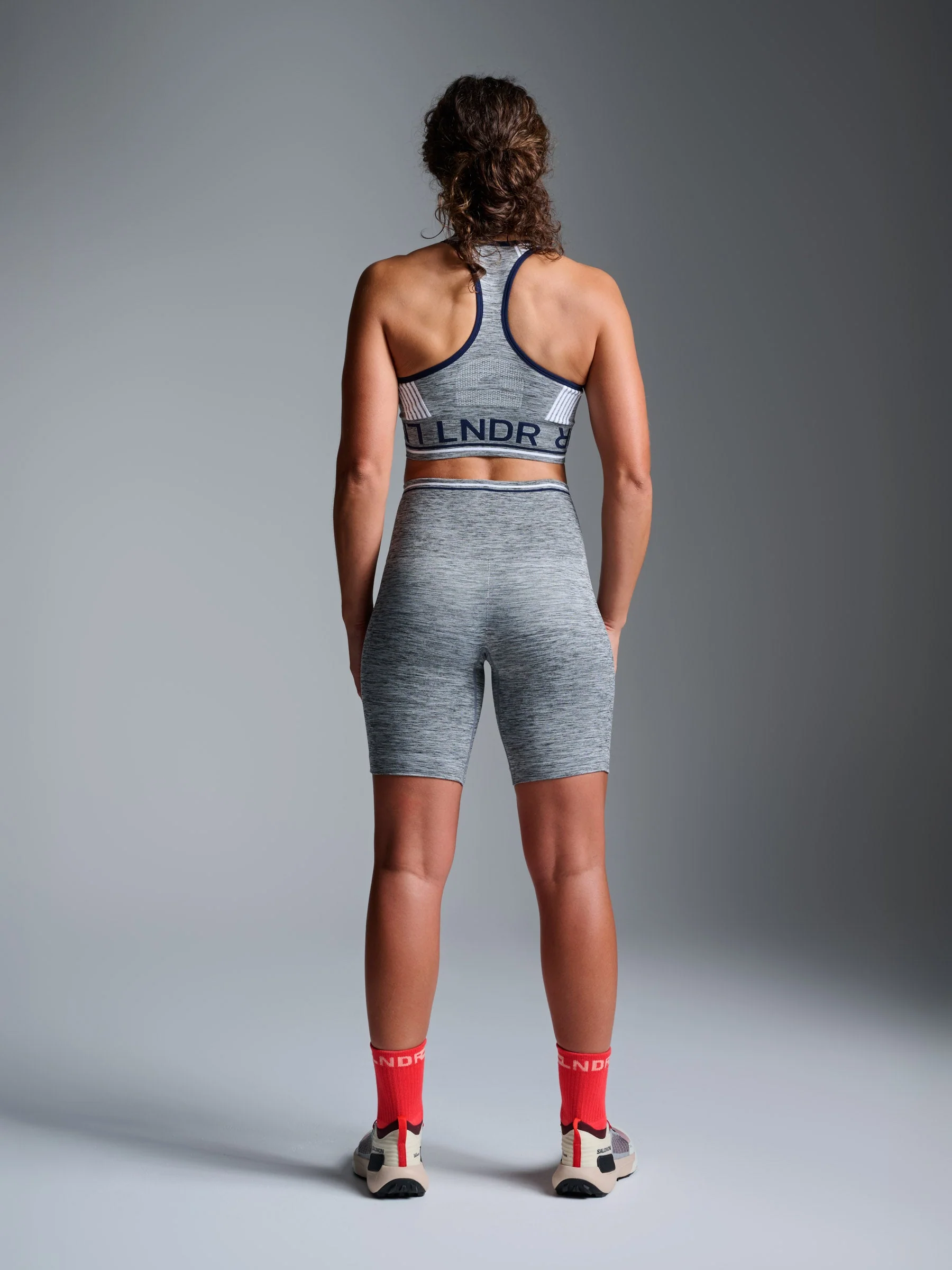 CHISEL MELANGE 8 Bike Short Grey Marl - Image 2