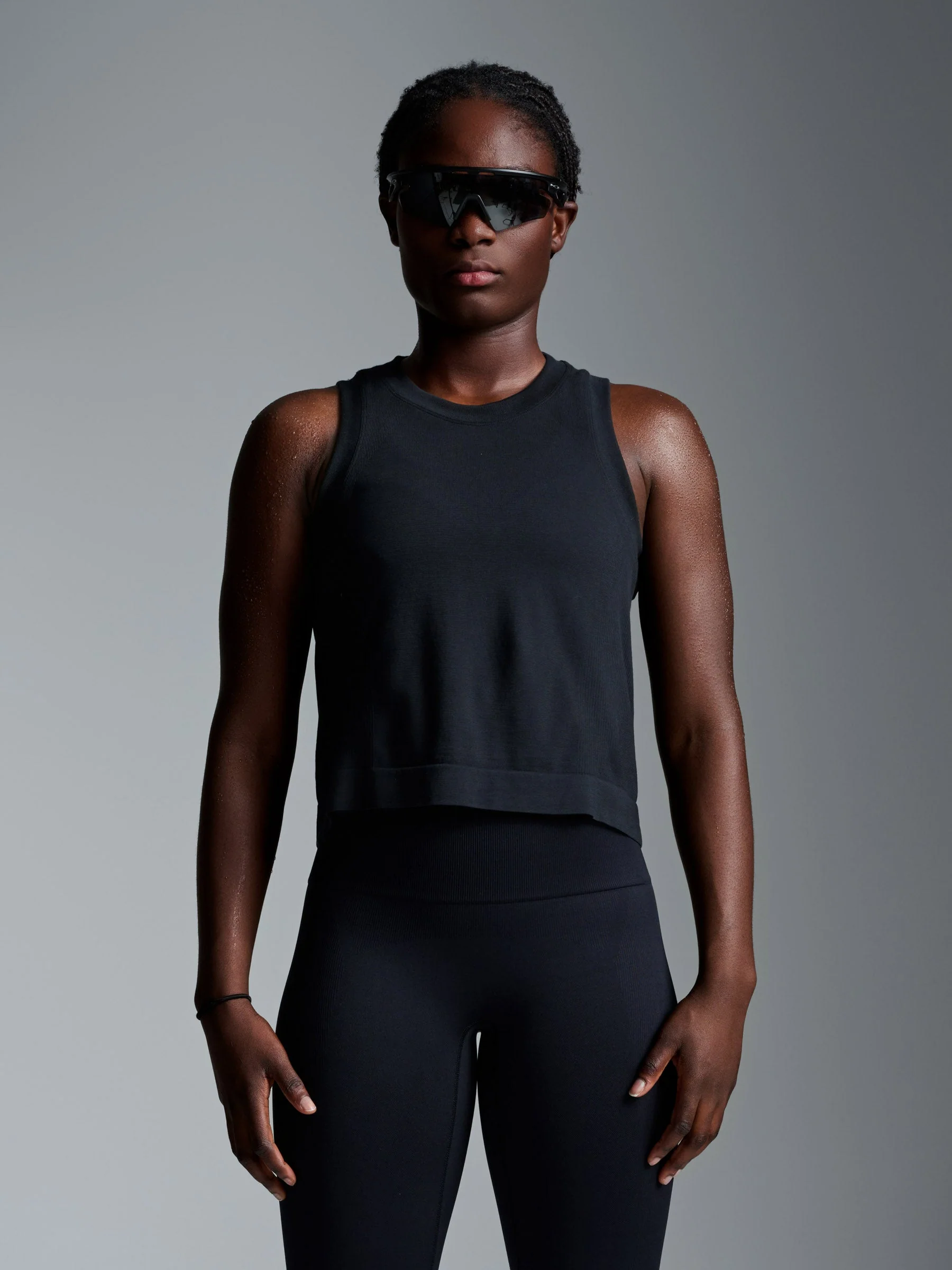 HERE TODAY Cropped Tank Black