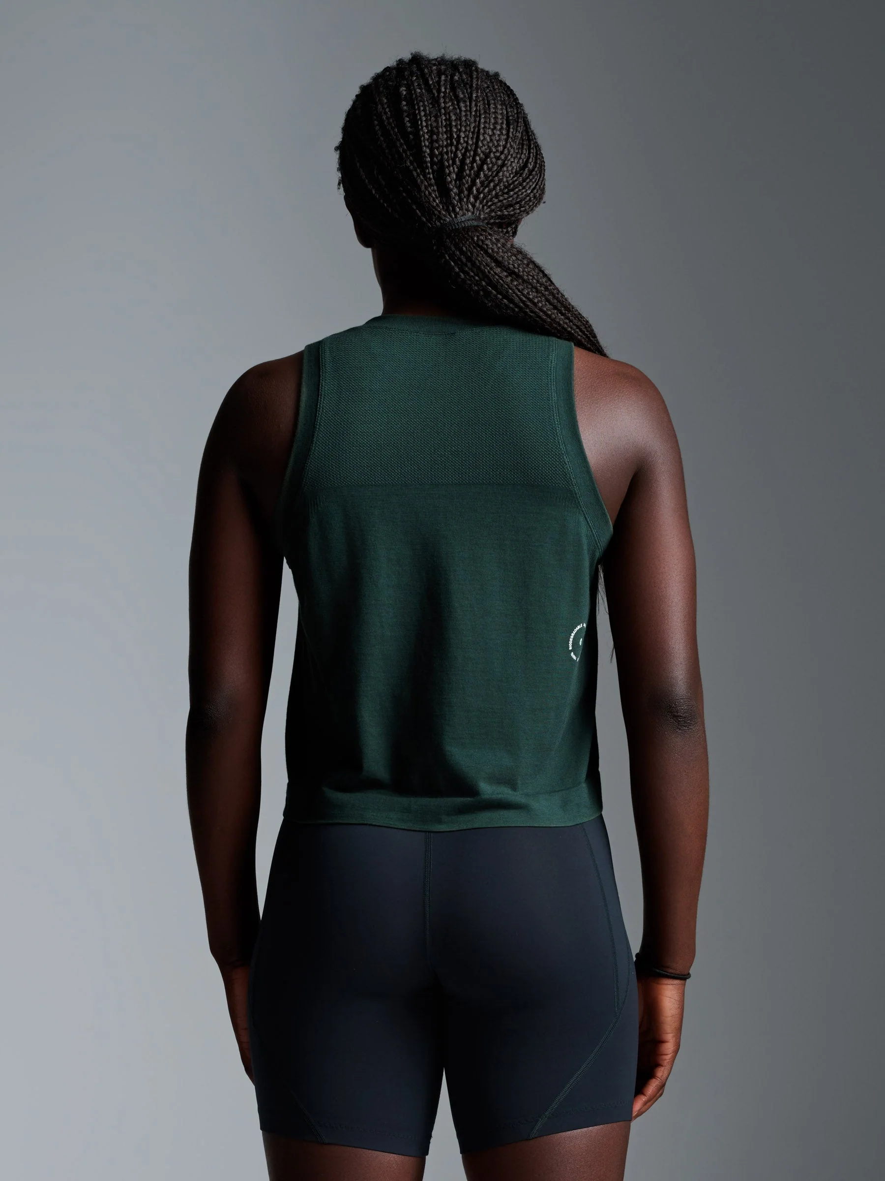 HERE TODAY Cropped Tank Dark Green - Image 2