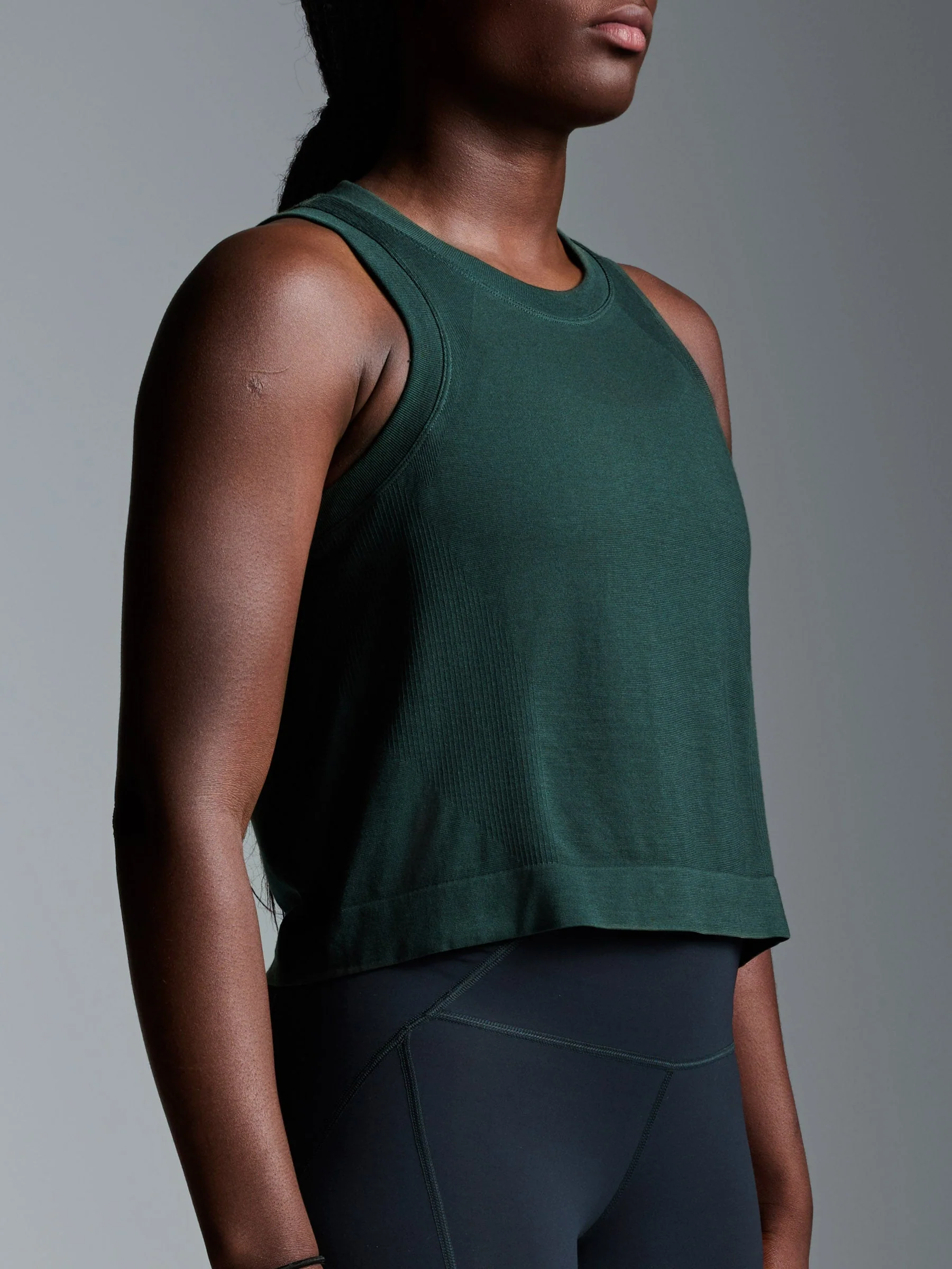HERE TODAY Cropped Tank Dark Green - Image 4