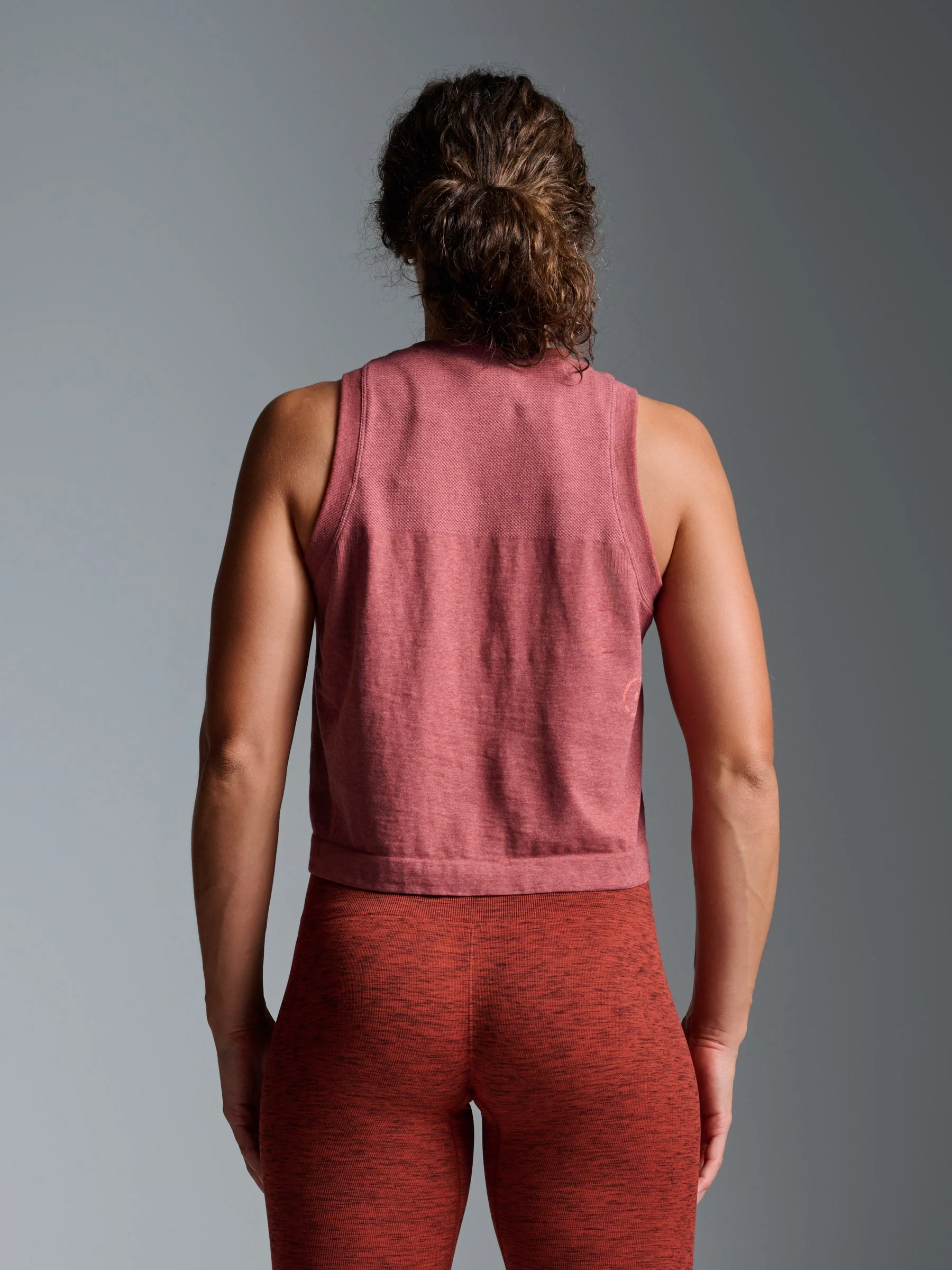 HERE TODAY MELANGE Cropped Tank Earth Marl - Image 2