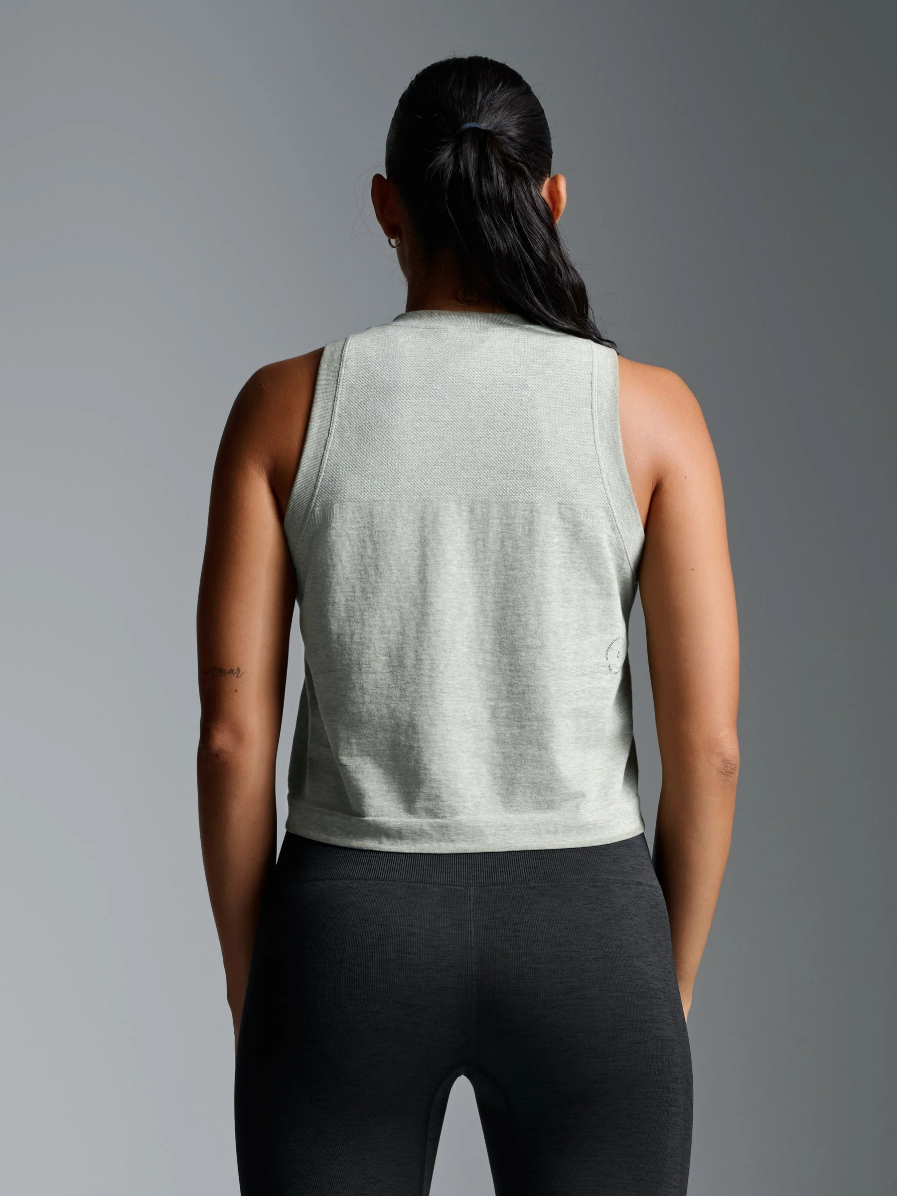 HERE TODAY MELANGE Cropped Tank Sage Marl - Image 2