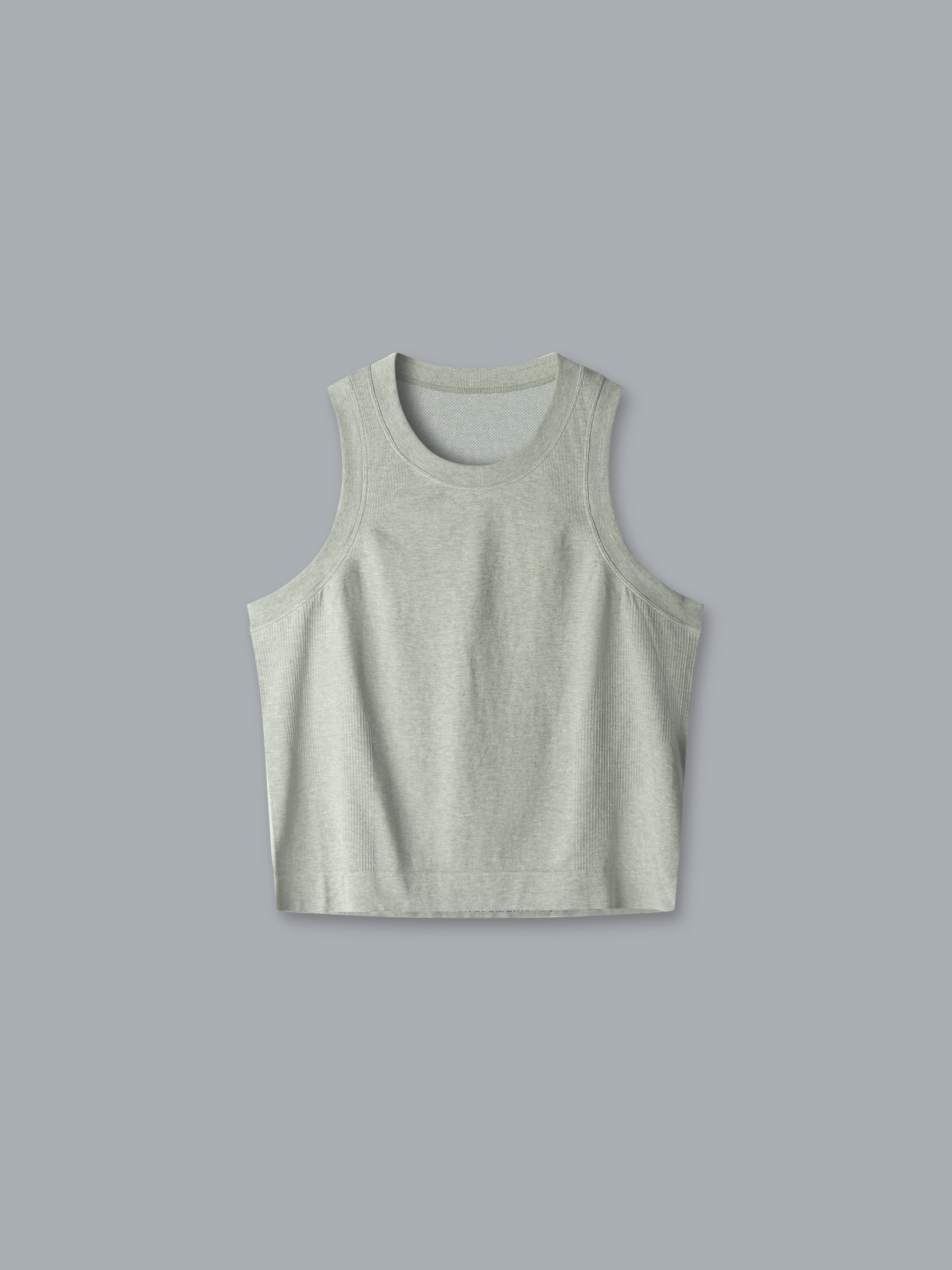HERE TODAY MELANGE Cropped Tank Sage Marl - Image 3