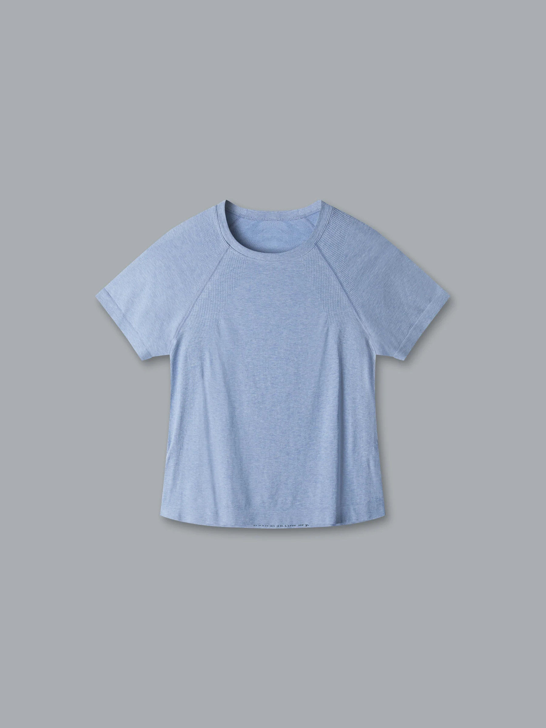 HERE TODAY MELANGE Cropped Tee Blue Marl - Image 3