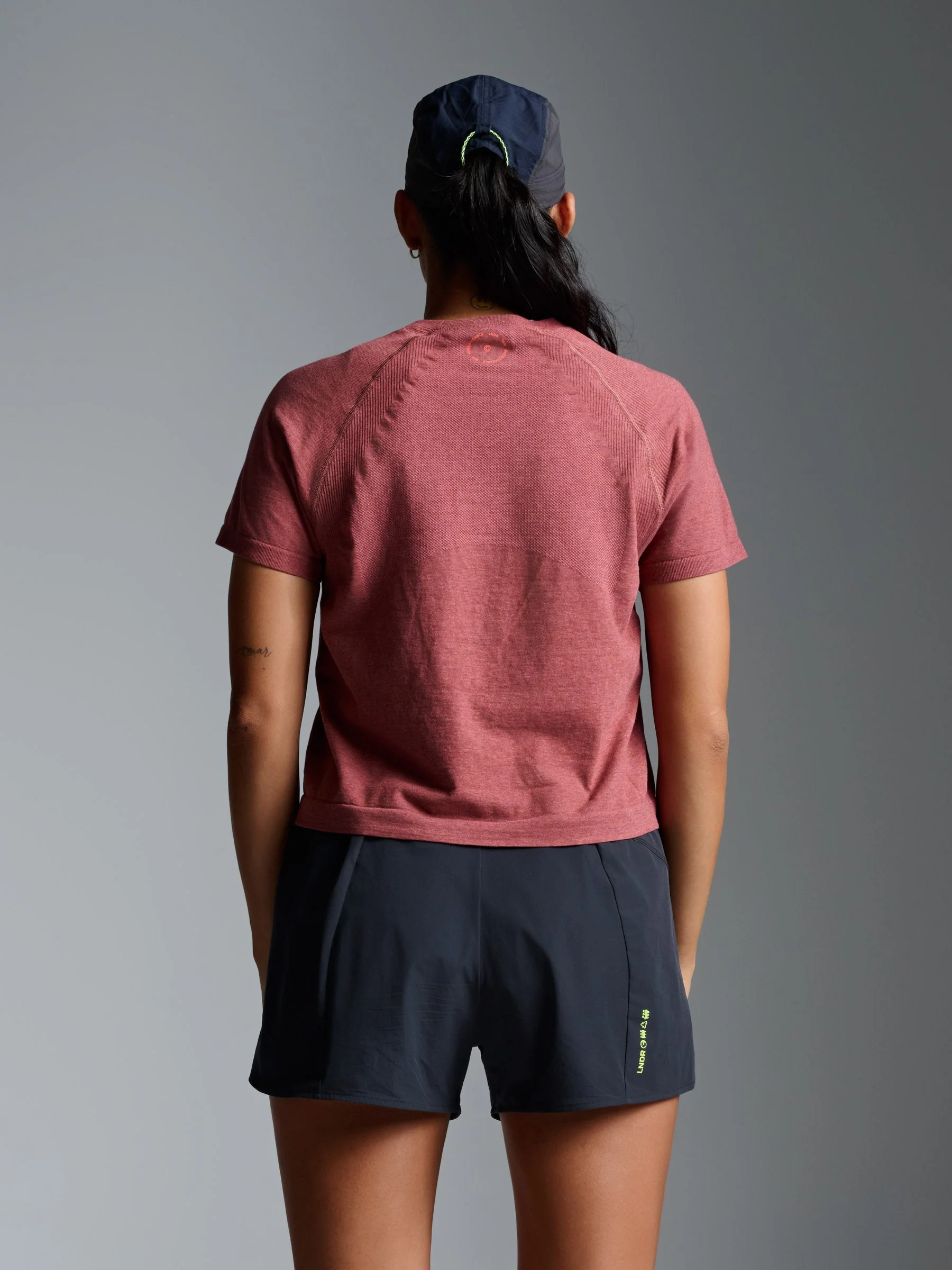 HERE TODAY MELANGE Cropped Tee Earth Marl - Image 2