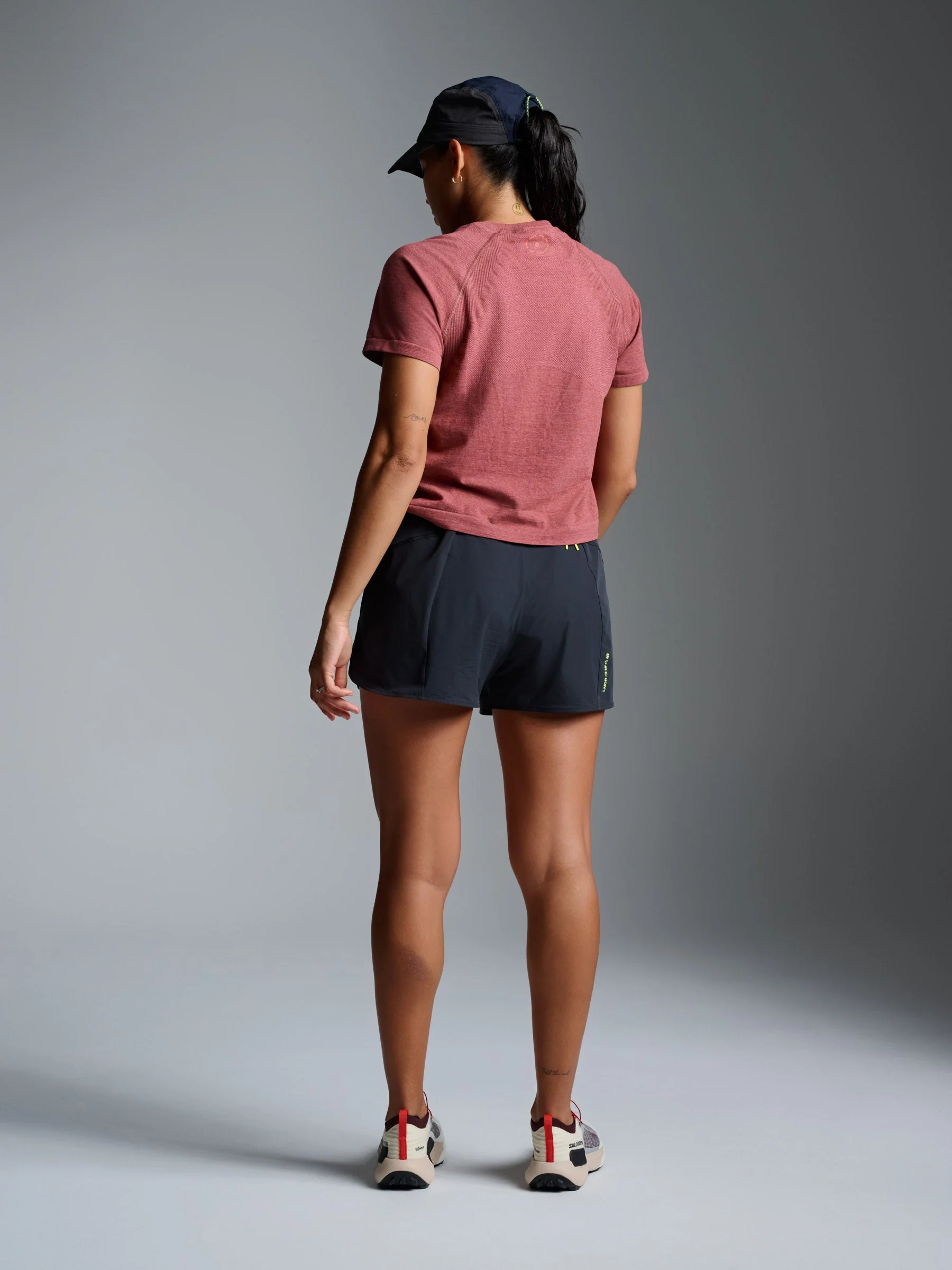 HERE TODAY MELANGE Cropped Tee Earth Marl - Image 4