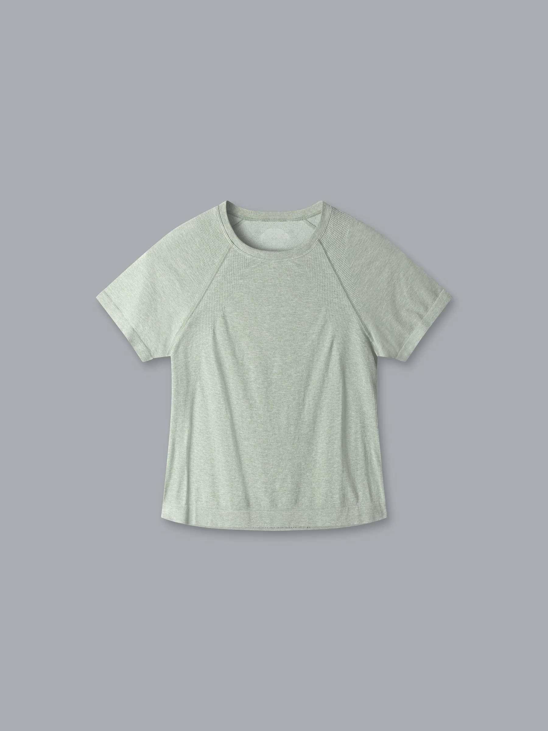 HERE TODAY MELANGE Cropped Tee Sage Marl - Image 3