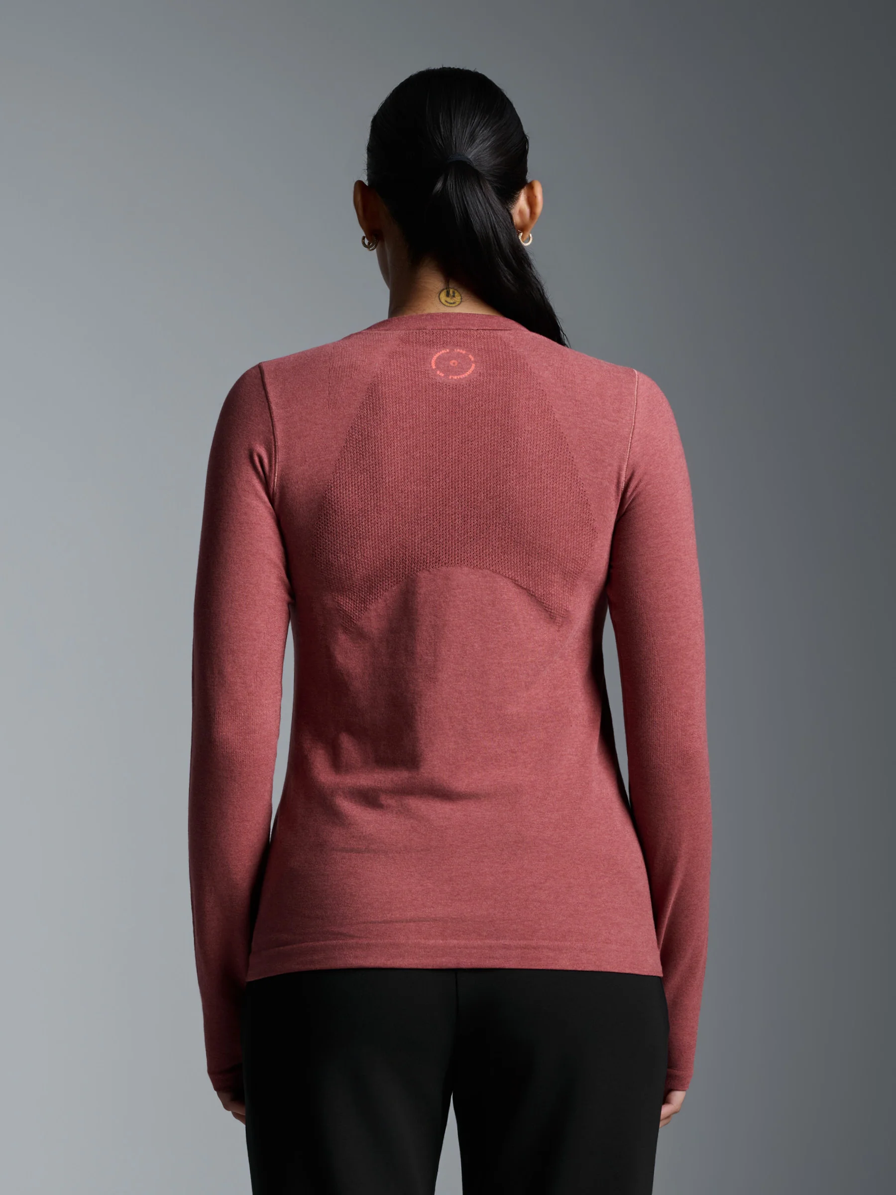 HERE TODAY MELANGE Long Sleeve Tee Earth Marl - Image 2