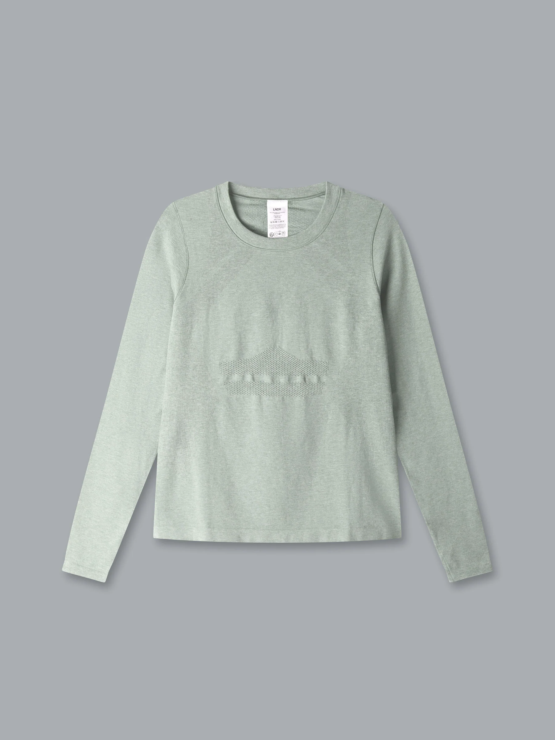HERE TODAY MELANGE Long Sleeve Tee Sage Marl - Image 3