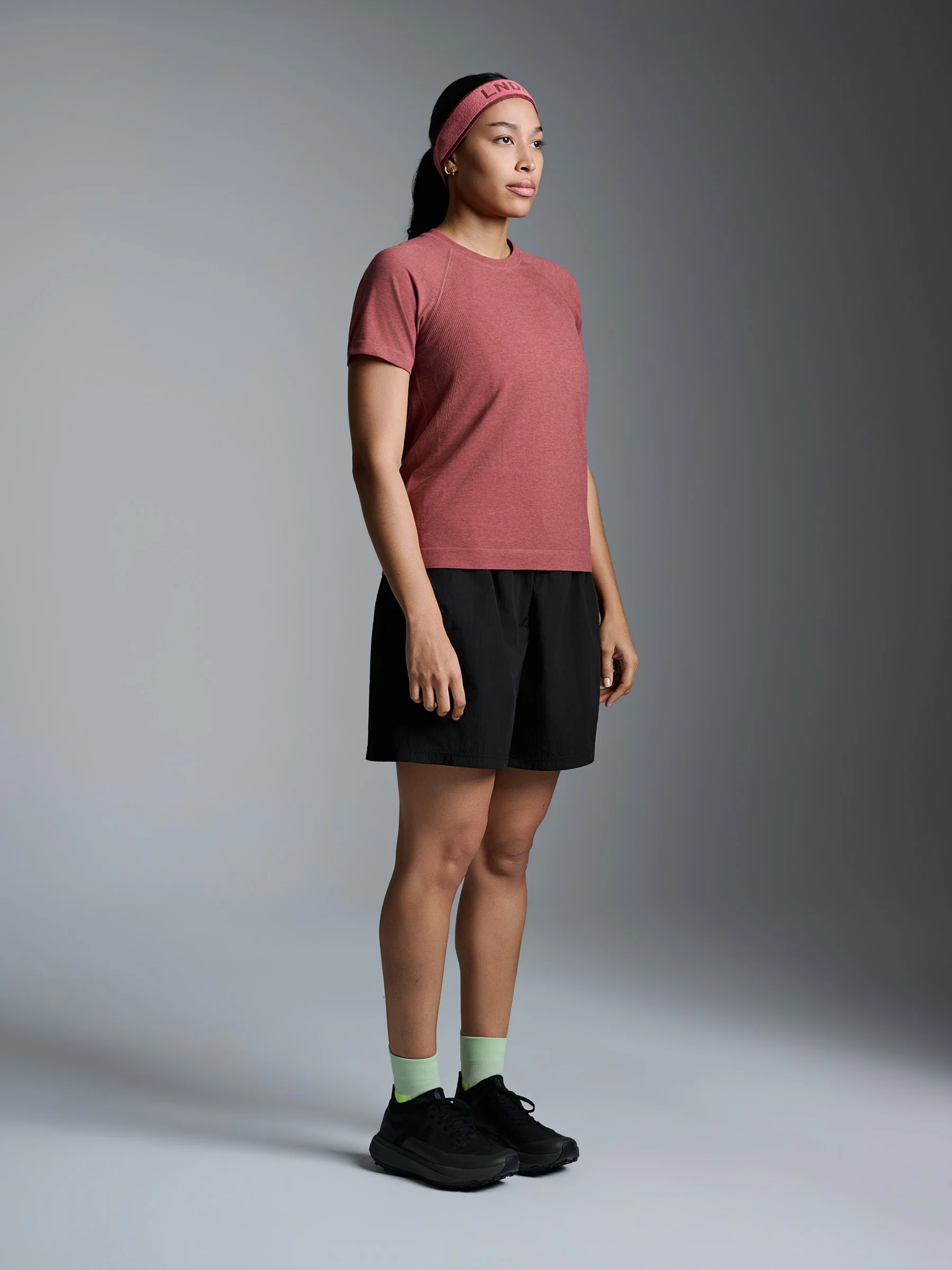 HERE TODAY MELANGE Short Sleeve Tee Earth Marl - Image 4