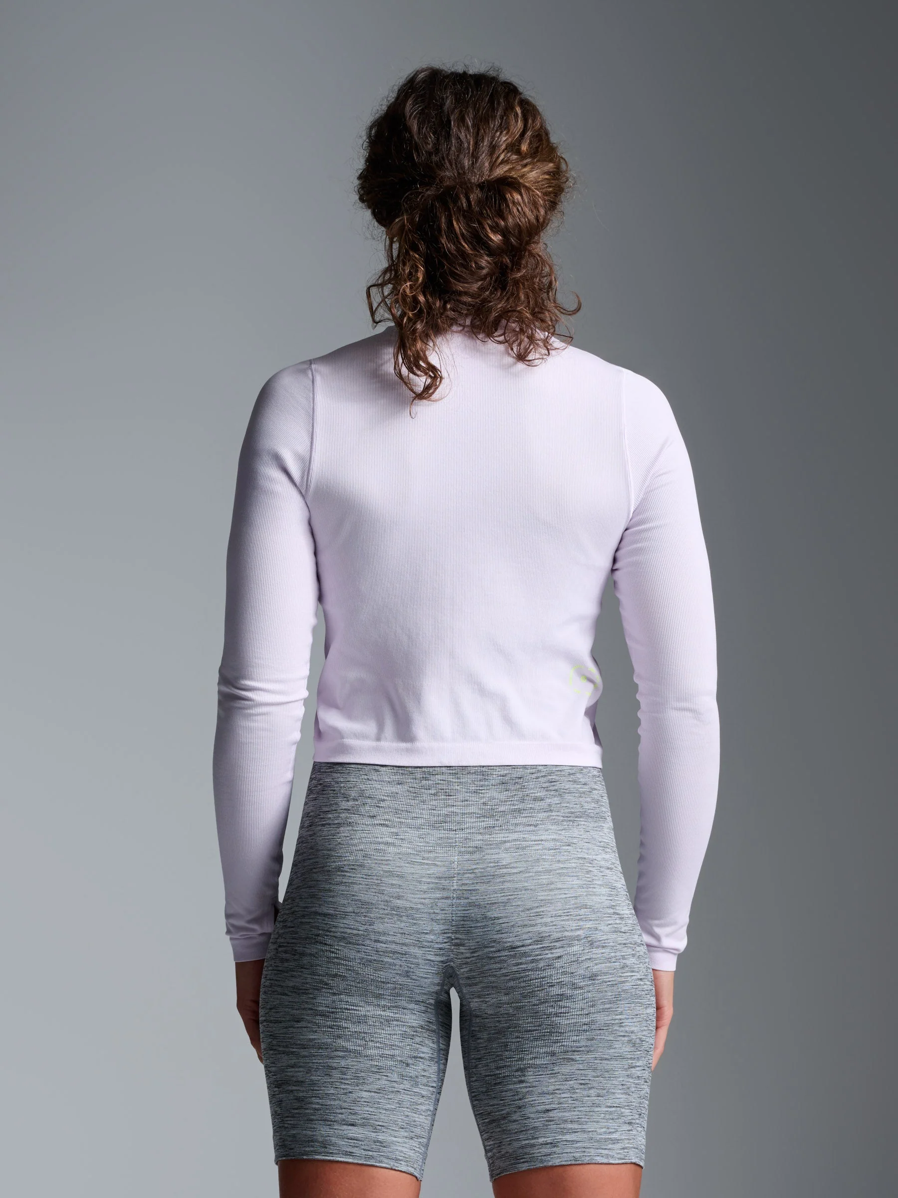 POWER CROP Long Sleeve Top Lilac - Image 2